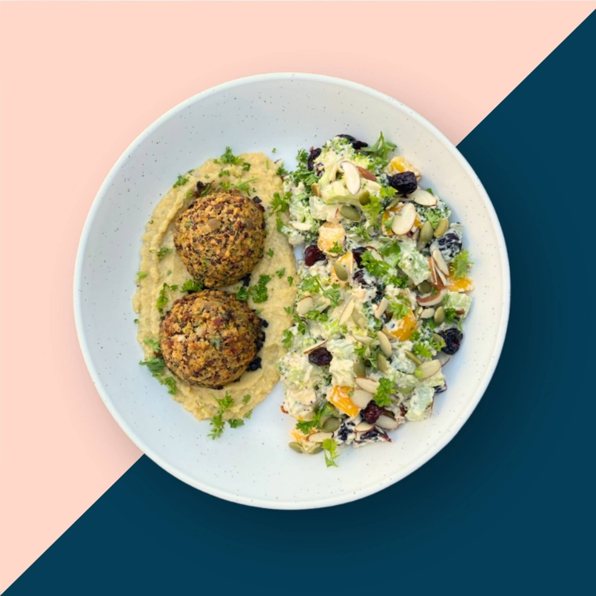 Sweet Potato Cakes + Broccoli Salad